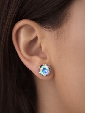 Colorful Minilalist Sparkling Crystal Stud Earrings - 0.2" Women Fashion Jewelry